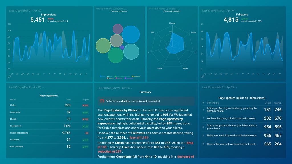 LinkedIn Company Page Engagement Dashboard Template