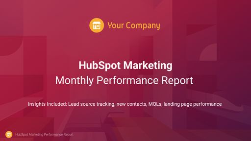 HubSpot Marketing Performance Report Template