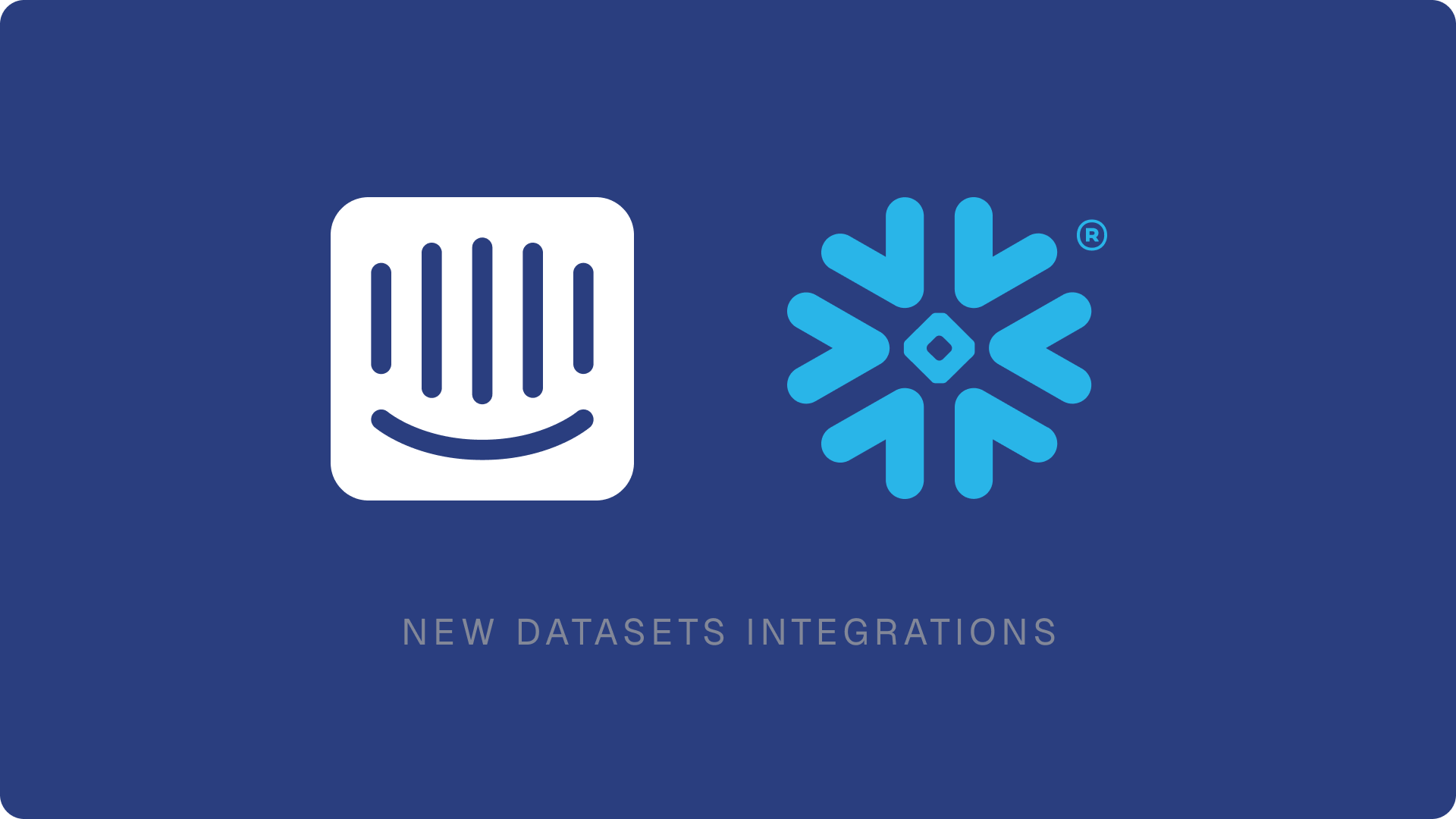 New Dataset Integrations: Intercom and Snowflake