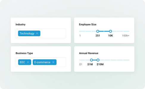 Databox benchmark explorer with industry, size, and revenue filtering options