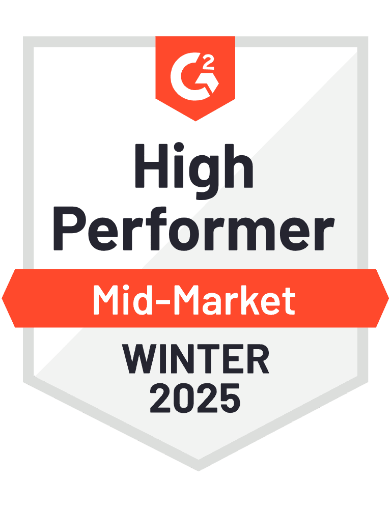 G2 High Performer Mid-Market Winter 2025 badge