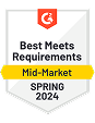 G2 Best Meets Requirements Mid-Market Spring 2024 badge