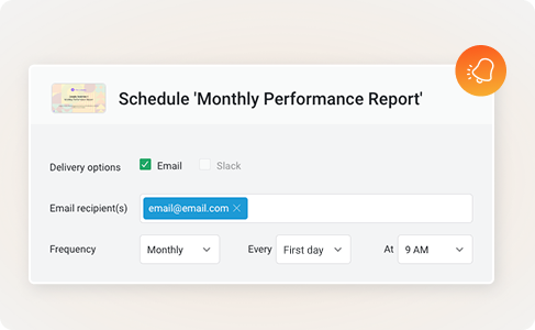 Databox automated report scheduling interface for email and Slack delivery